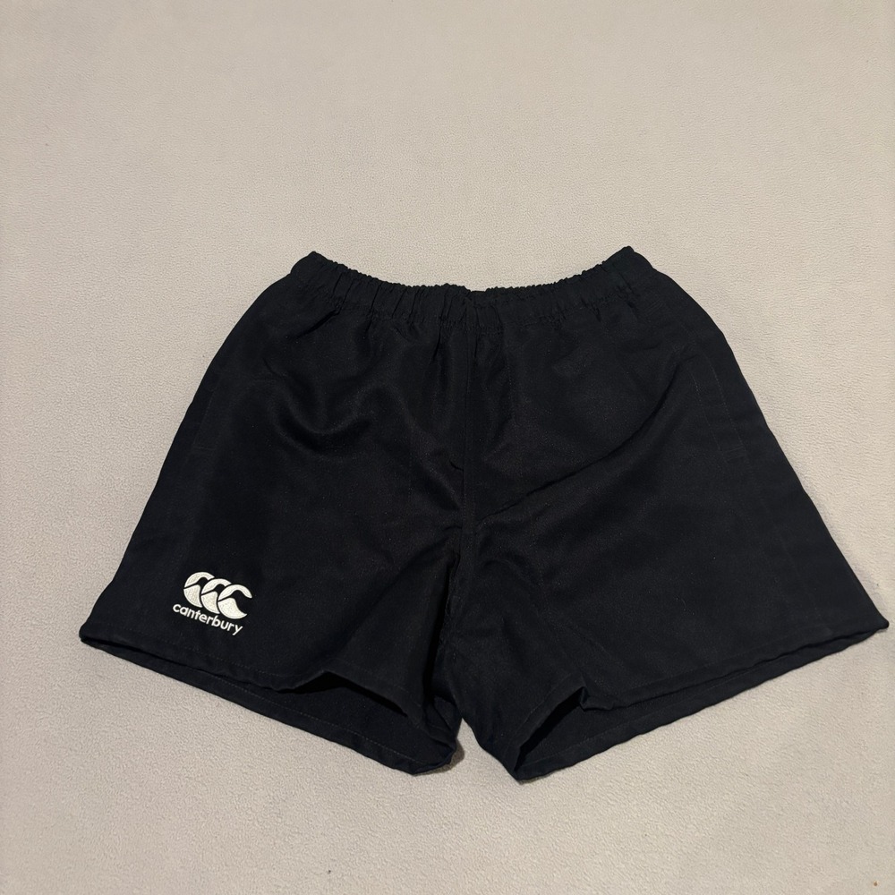 Canterbury Mens Rugby Shorts Black Elastic Waist Athletic Sport Size Small